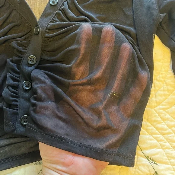 20% OFF BUNDLES! Urban Outfitters Long Sleeve Cropped Cardigan. Black. Small - Picture 5 of 12